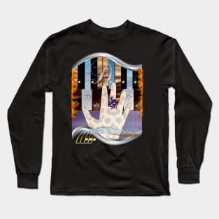 Piano D chord on fire. Long Sleeve T-Shirt